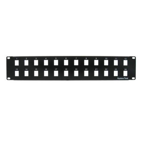 Heavy Duty Blank Patch Panel, 24 Port, Black