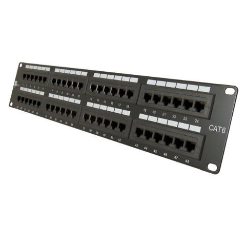 Cat6 48 Port 19 Horizontal Rackmount 2U Patch Panel