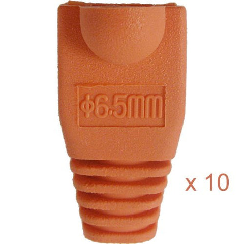 RJ45 Slip-On Boot, 6.5mm, Orange, 10 Pack