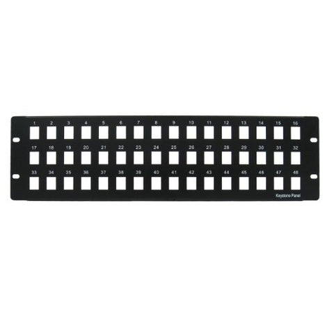 Heavy Duty Blank Patch Panel, 48 Port, Black