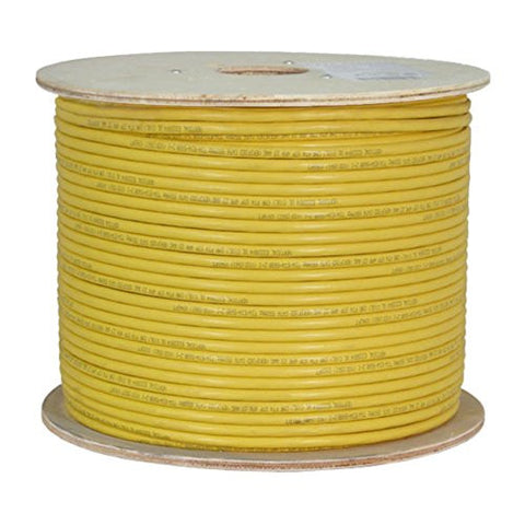 CAT6A 10G, Shielded, 23AWG, Solid Bare Copper, PVC, 1000ft, Yellow, Bulk Ethernet Cable