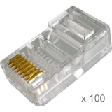 Cat5e RJ45 Modular Plug for Solid or Stranded Cable - 100 Pack