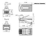 Cat5e Shielded RJ45 Modular Plug for Solid or Stranded Cable, 100 Pack