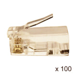 CAT6 RJ45 Modular Plug for Solid or Stranded Cable, 100 Pack