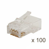 CAT6/6A RJ45 Feed Through Modular Plug Unshielded, 100 Pack