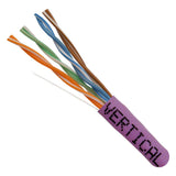 Cat5e, 350 MHz, UTP, 24AWG, 8C Solid Bare Copper, 1000ft, Purple, Bulk Ethernet Cable