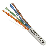 Cat5e, 350 MHz, UTP, 24AWG, 8C Solid Bare Copper, 1000ft, White, Bulk Ethernet Cable