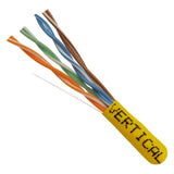 Cat5e, 350 MHz, UTP, 24AWG, 8C Solid Bare Copper, 1000ft, Yellow, Bulk Ethernet Cable