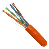 Cat5e, 350 MHz, UTP, 24AWG, 8C Solid Bare Copper, 1000ft, Orange, Bulk Ethernet Cable