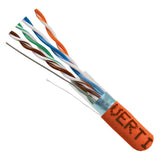 Cat5e, 350 MHz, Shielded, 24AWG, Solid Bare Copper, 1000ft, Orange, Bulk Ethernet Cable