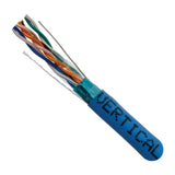 Cat5e, 350 MHz, Shielded, 24AWG, Solid Bare Copper, Plenum, 1000ft, Blue, Bulk Ethernet Cable