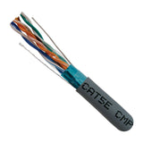 Cat5e, 350 MHz, Shielded, 24AWG, Solid Bare Copper, Plenum, 1000ft, Gray, Bulk Ethernet Cable