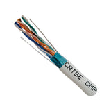 Cat5e, 350 MHz, Shielded, 24AWG, Solid Bare Copper, Plenum, 1000ft, White, Bulk Ethernet Cable