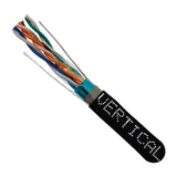 Cat5e, 350 MHz, Shielded, 24AWG, Solid Bare Copper, Plenum, 1000ft, Black, Bulk Ethernet Cable