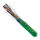 Cat5e, 350 MHz, Shielded, 24AWG, Solid Bare Copper, Plenum, 1000ft, Green, Bulk Ethernet Cable