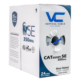 Cat5e, 350 MHz, Shielded, 24AWG, Solid Bare Copper, 1000ft, Blue, Bulk Ethernet Cable