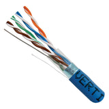 Cat5e, 350 MHz, Shielded, 24AWG, Solid Bare Copper, 1000ft, Blue, Bulk Ethernet Cable