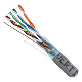 Cat5e, 350 MHz, Shielded, 24AWG, Solid Bare Copper, 1000ft, Gray, Bulk Ethernet Cable