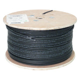 CAT5E, Shielded Dual Jacket, Direct Burial, 1000ft, Black, Bulk Ethernet Cable, Wooden Spool