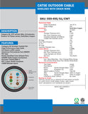 Cat5e, Shielded, 350 Mhz, UV Jacket, Outdoor, CMX, 1000ft, Black, Bulk Ethernet Cable, Wooden Spool