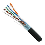 Cat5e, 350 Mhz, Shielded, UV Jacket, Outdoor, CMX, 1000ft, Black, Bulk Ethernet Cable