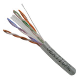 Cat6, 550 MHz, UTP, 23AWG, Solid Bare Copper, 1000ft, Gray, Bulk Ethernet Cable - 060 Series