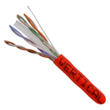 Cat6, 550 MHz, UTP, 23AWG, Solid Bare Copper, 1000ft, Red, Bulk Ethernet Cable - 060 Series