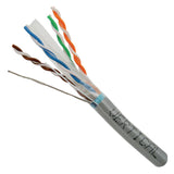 Cat6, 550 MHz, Shielded, 23AWG, Solid Bare Copper, 1000ft, Gray, Bulk Ethernet Cable