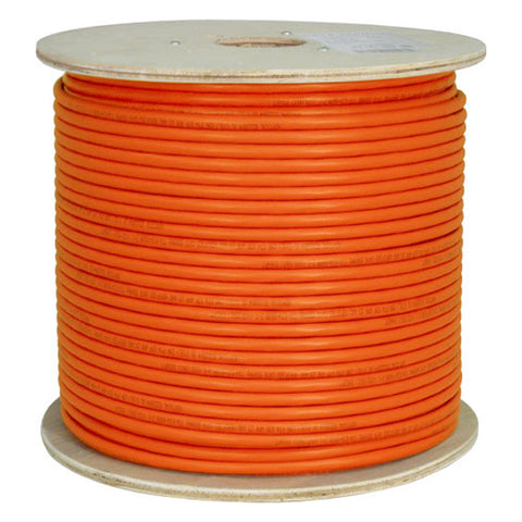 Cat6, 550 MHz, Shielded, 23AWG, Solid Bare Copper, 1000ft, Orange, Bulk Ethernet Cable