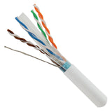 Cat6, 550 MHz, Shielded, 23AWG, Solid Bare Copper, 1000ft, White, Bulk Ethernet Cable