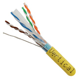 Cat6, 550 MHz, Shielded, 23AWG, Solid Bare Copper, 1000ft, Yellow, Bulk Ethernet Cable
