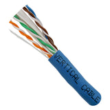 Cat6A 10G, UTP, 23AWG, Solid Bare Copper, PVC, 1000ft, Blue, Bulk Ethernet Cable