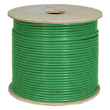 Cat6A 10G, UTP, 23AWG, Solid Bare Copper, PVC, 1000ft, Green, Bulk Ethernet Cable