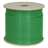 Cat6A 10G, UTP, 23AWG, Solid Bare Copper, PVC, 1000ft, Green, Bulk Ethernet Cable