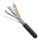 CAT6A 10G, Shielded, 23AWG, Solid Bare Copper, PVC, 1000ft, Black, Bulk Ethernet Cable