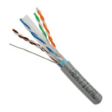 CAT6A 10G, Shielded, 23AWG, Solid Bare Copper, PVC, 1000ft, Gray, Bulk Ethernet Cable