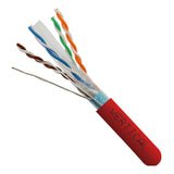 CAT6A 10G, Shielded, 23AWG, Solid Bare Copper, PVC, 1000ft, Red, Bulk Ethernet Cable