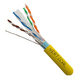 CAT6A 10G, Shielded, 23AWG, Solid Bare Copper, PVC, 1000ft, Yellow, Bulk Ethernet Cable