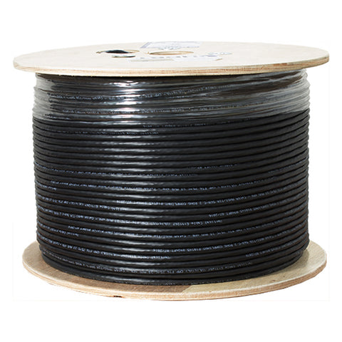 Cat6A 10G, UTP, 23AWG, Solid Bare Copper, Plenum, 1000ft, Black, Bulk Ethernet Cable