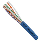 Cat6A 10G, UTP, 23AWG, Solid Bare Copper, Plenum, 1000ft, Blue, Bulk Ethernet Cable