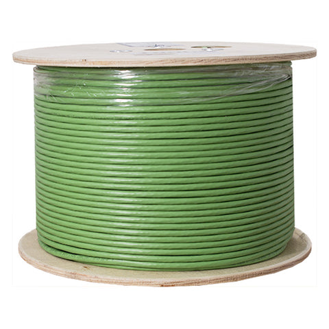 Cat6A 10G, UTP, 23AWG, Solid Bare Copper, Plenum, 1000ft, Green, Bulk Ethernet Cable