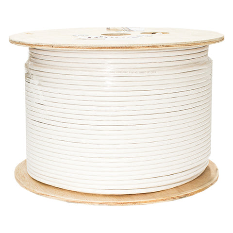 Cat6A 10G, UTP, 23AWG, Solid Bare Copper, Plenum, 1000ft, White, Bulk Ethernet Cable