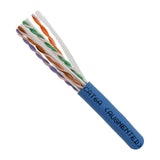 Cat6A 10G, UTP, 23AWG, Solid Bare Copper, Plenum, 1000ft, Blue, Bulk Ethernet Cable