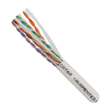 Cat6A 10G, UTP, 23AWG, Solid Bare Copper, Plenum, 1000ft, White, Bulk Ethernet Cable