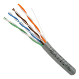 Cat5e, 350 MHz, UTP, 24AWG, 8C Solid Bare Copper, 1000ft, Gray, Bulk Ethernet Cable - 151 series