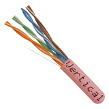 Cat5e, 350 MHz, UTP, 24AWG, 8C Solid Bare Copper, 1000ft, Pink, Bulk Ethernet Cable - 151 series