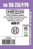 CAT6, 550 MHz, UTP, 23AWG, 8C Solid Bare Copper, Plenum, 1000ft, Purple, Bulk Ethernet Cable  - Made in USA