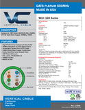 CAT6, 550 MHz, UTP, 23AWG, 8C Solid Bare Copper, Plenum, 1000ft, Green, Bulk Ethernet Cable  - Made in USA