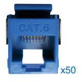 Cat6 Keystone Jack, V-Max Series, Blue, 50 Pack