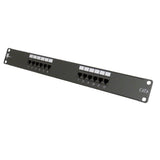 Cat6 12 Port 19 Horizontal Rackmount 1U Patch Panel